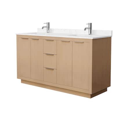 Wyndham Collection Maroni 60" Free Standing Double Basin Vanity Set