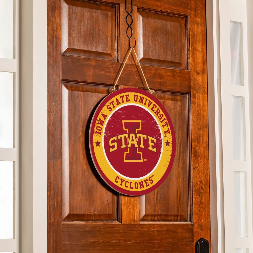 Iowa State University Wooden Door Decor Wall Sign - Multi-Color
