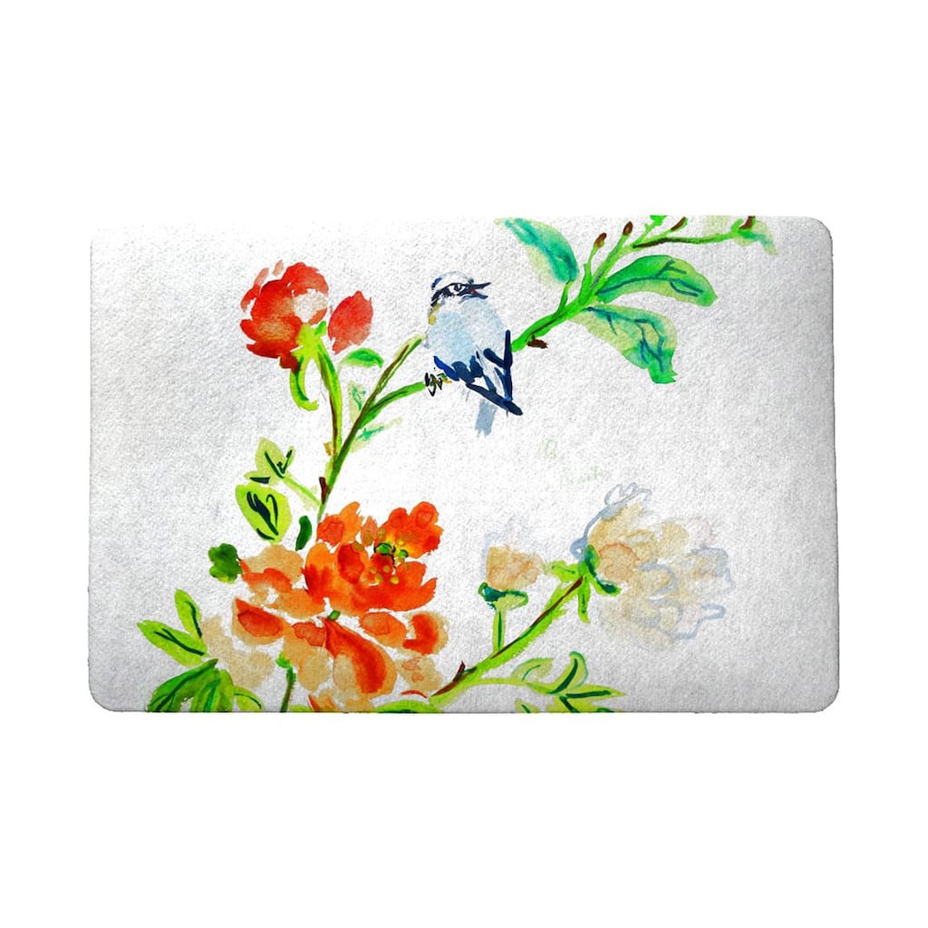 Blue Bird & Flowers Door Mat 18x26