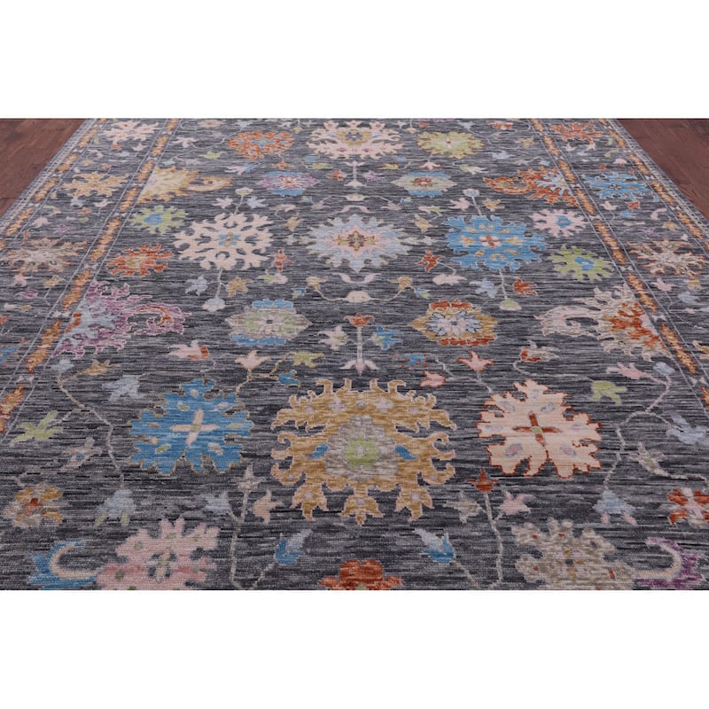 Golden Nile Grey Turkish Oushak Hand Knotted Wool Rug - 9' 11" X 14' 2"