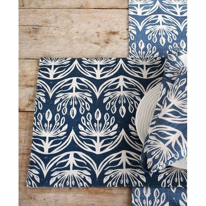 French Home Set of 4 Botanical Placemats - Indigo