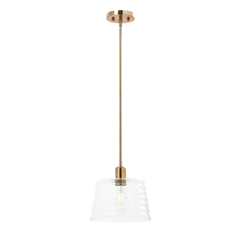 Robert Stevenson Lighting Rhodes - Ribbed Glass Ceiling Light - 10.5"L x 10.5"W x 9.9"H