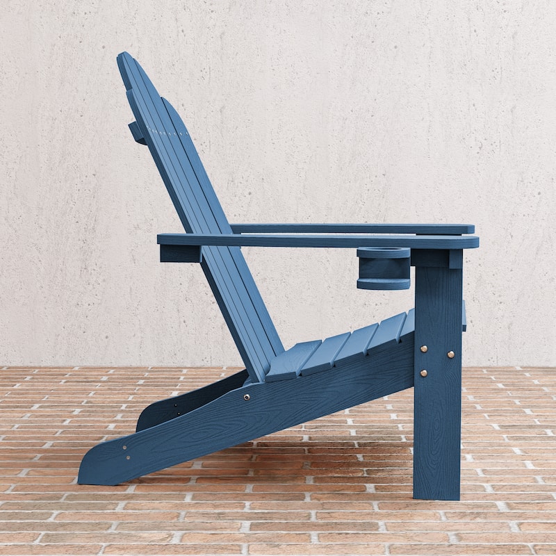 LUE BONA Patio HDPS Adirondack Chair Plastic Weather Resistant Outdoor Chairs Set of 4 - 30 in.W x 35 in.D x 36.5 in.H