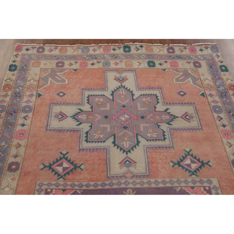 Hand Knotted Oriental 100% Wool Carpet Traditional Tribal Coral Ardebil Area Rug - 11' 1'' X 4' 7''