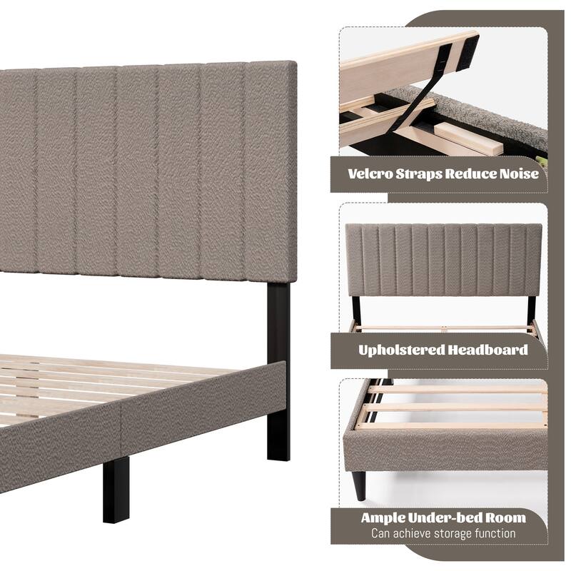 Queen Size Upholstered Platform Bed