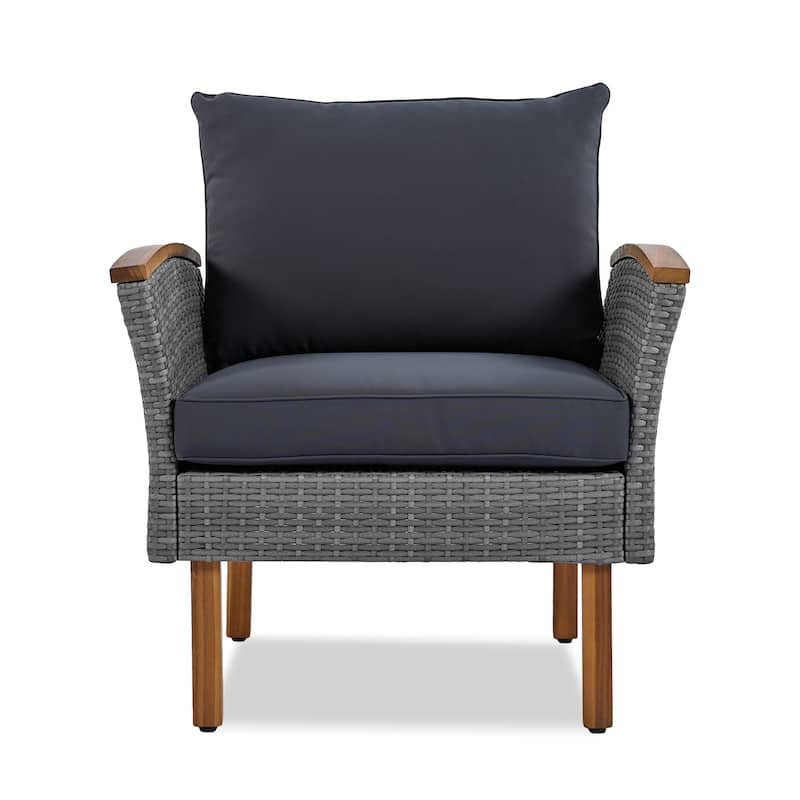 9 Piece Patio Rattan Furniture Set, Outdoor Conversation Set Sectional Sofa Set with Coffee Table & Removable Cushions