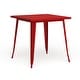 preview thumbnail 22 of 28, 31.5-inch Square Metal Indoor/Outdoor Cafe Table Red Finish