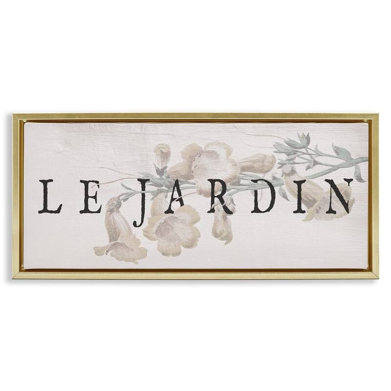 Stupell Vintage French Garden Framed Floater Canvas Wall Art Design By Lil' Rue - 25 x 11 - Gold