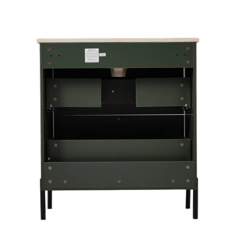 Christopher Knight Home - Callidora 30" Bathroom Vanity with Ceramic Sink and Full-Extension Drawers