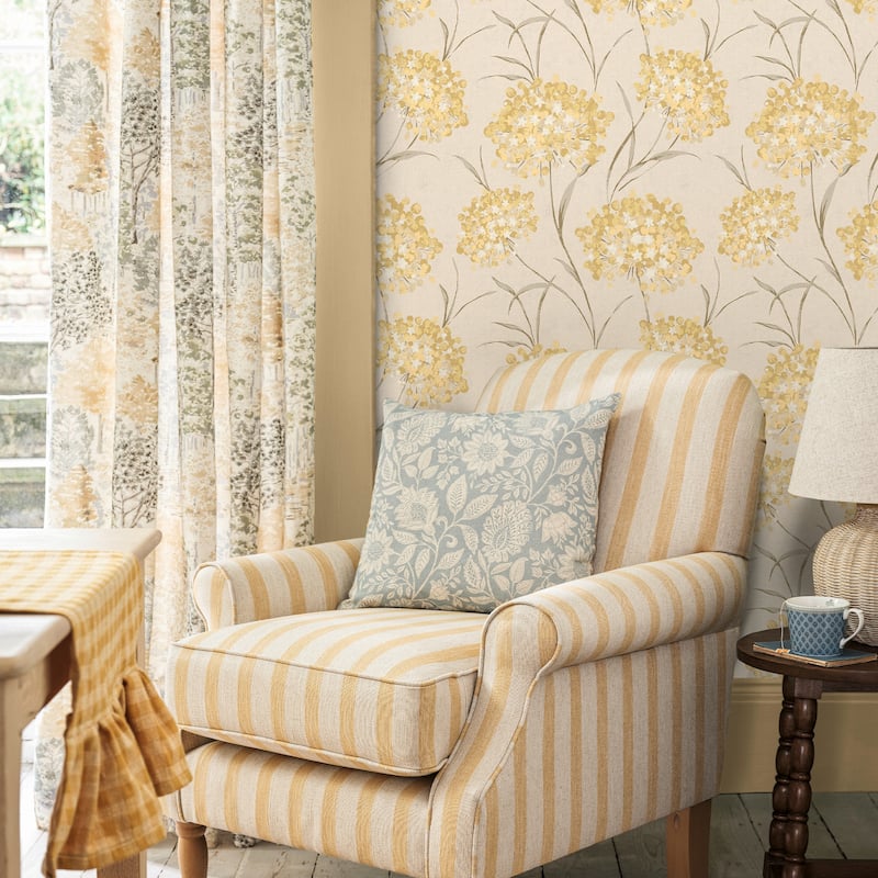 Laura Ashley Giselle Ochre Wallpaper