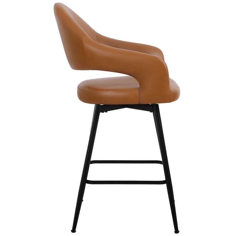 26" Velvet/ Faux Leather Counter Height Swivel Bar Stools Set of 2/4 - 39.2"H x 20.4"W X 22"D