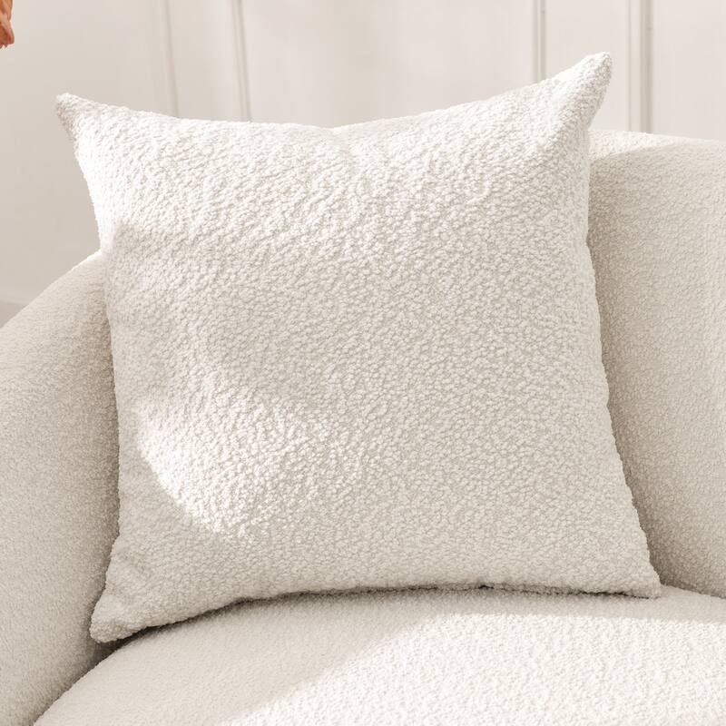 KINWELL 68" W Upholstered Sherpa Boucle Loveseat with 2 Pillows - 2-Seater