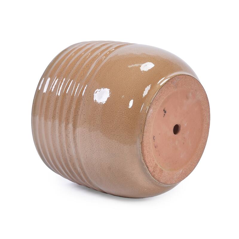 Anmytek Ceramic Planter Set of 3 with Drainage for Indoor Outdoor