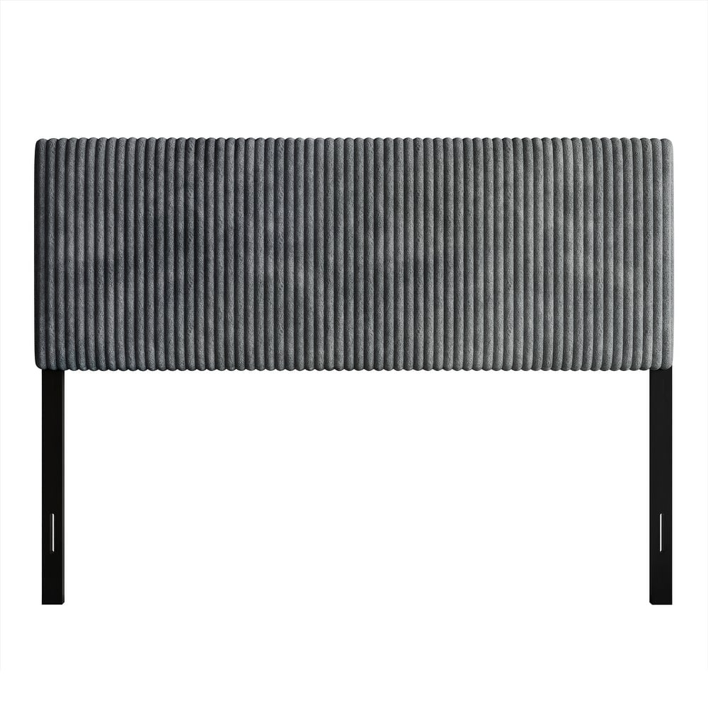 CraftPorch Corduroy Modern Upholstered Pleated Velvet Headboard