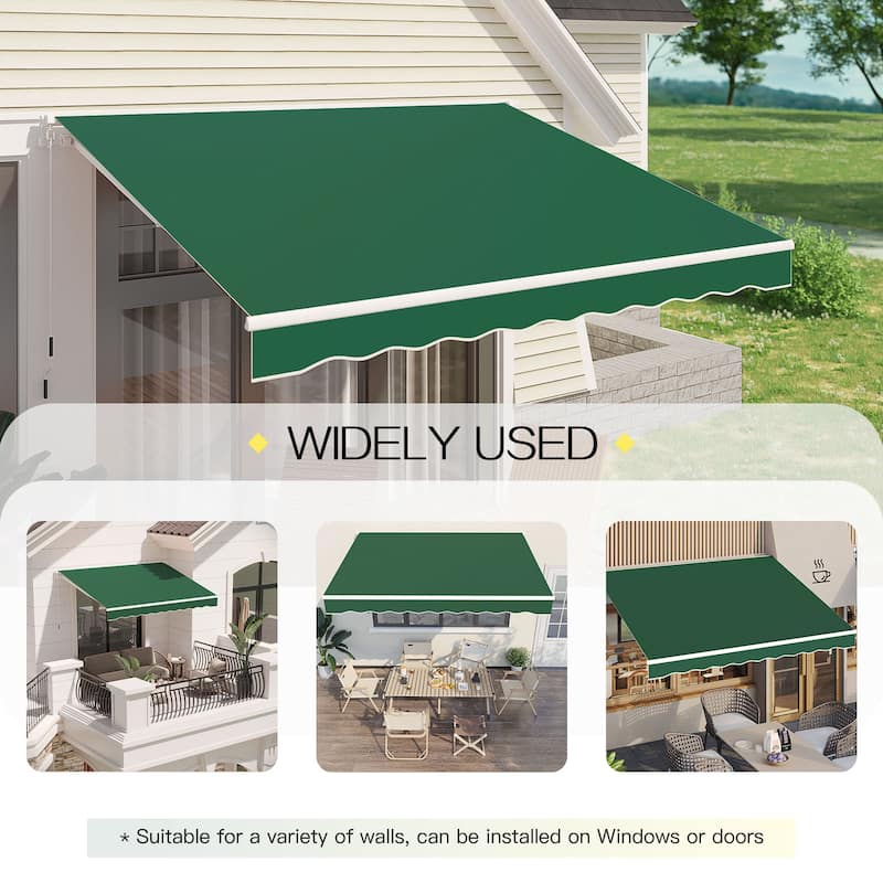 AECOJOY Manual Retractable Patio Awning Outdoor Sunshade Shelter (Cover Only)