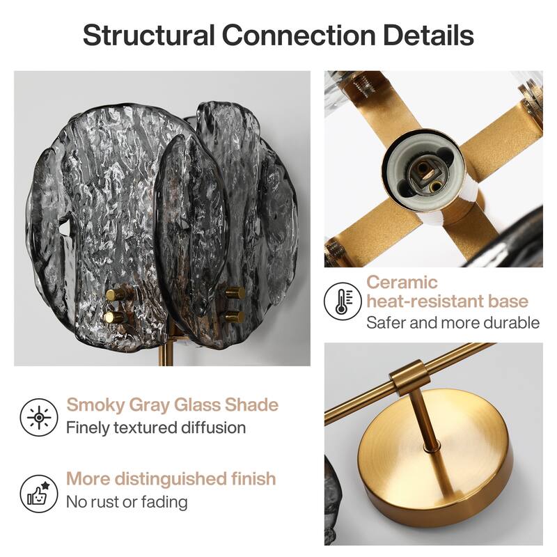 Iron Glass Mini 5.9"W Armed Sconce - N/A