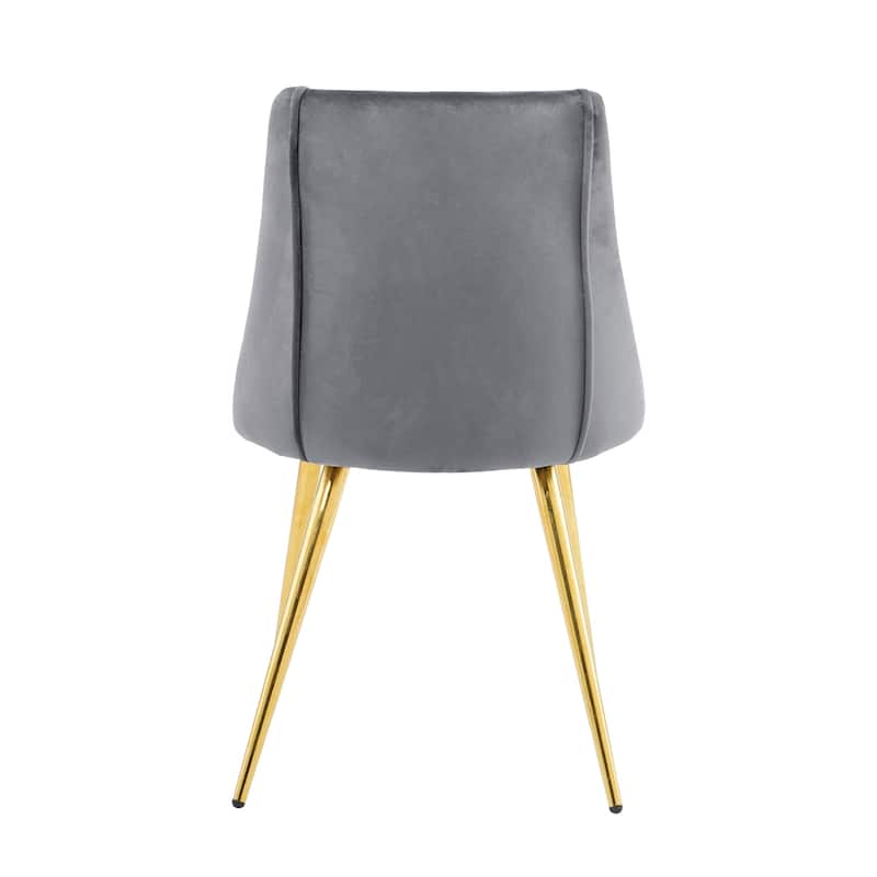 Set of 4 Modern simple velvet dining chair with gold metal legs