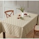preview thumbnail 1 of 7, HLC.me Modena Lattice Fabric Tablecloth, Jacquard Fabric Table Cloth for Rectangle Table Advanced Water & Fade Resistance 57 W x 144 L - Taupe