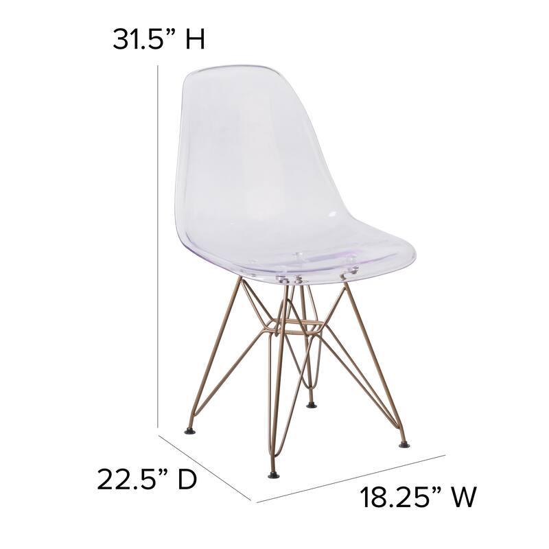 Chair with Gold Metal Base - Hospitality Seating - Accent and Side Chair