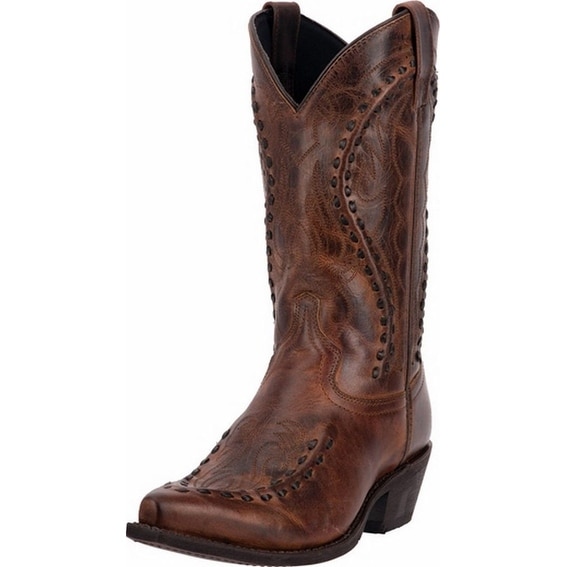 Laredo Western Boots Mens 12" Rust Toe Bucklace Snip Rust