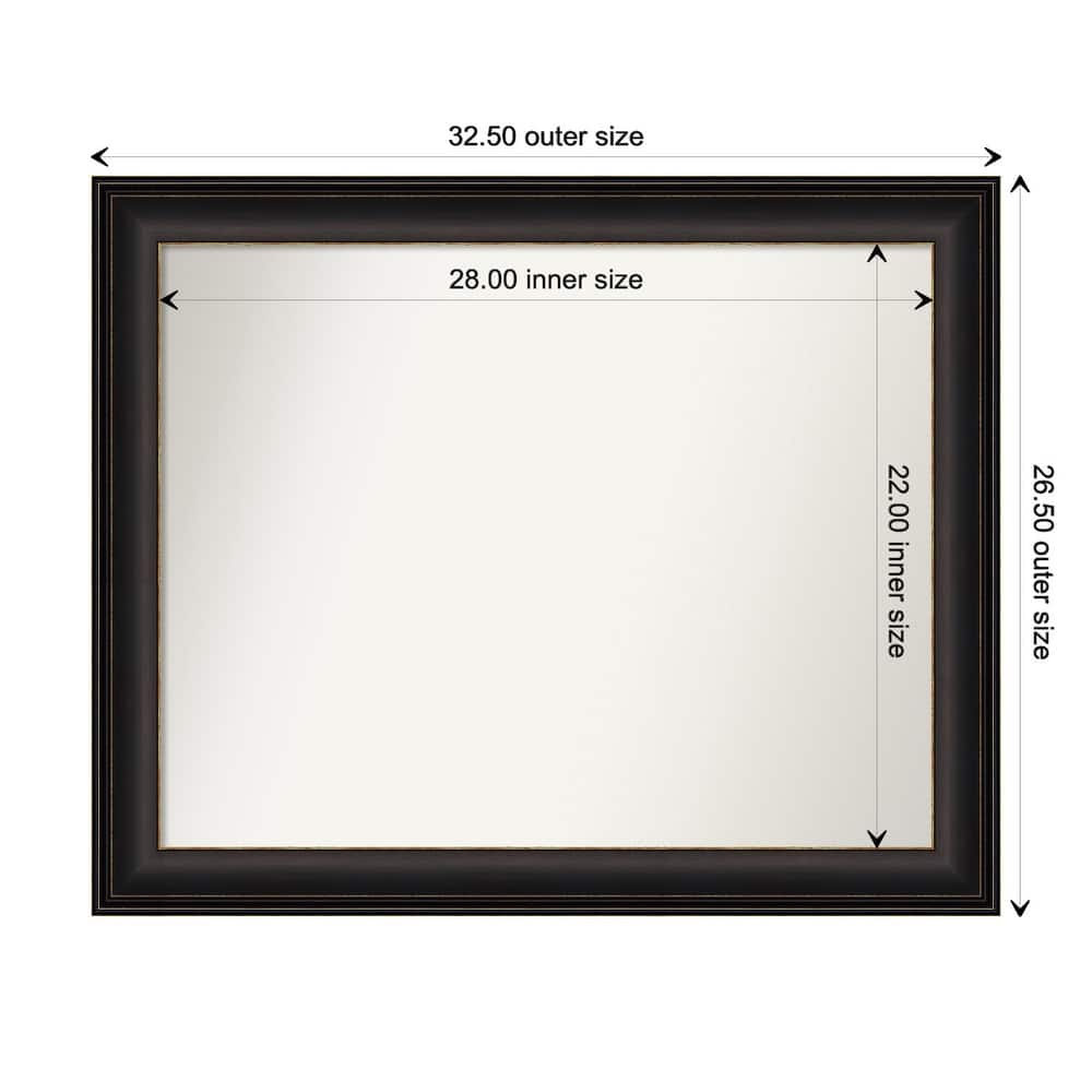 Trio Oil Rubbed Bronze Framed Non-Beveled Custom Wall Mirror, Bathroom Vanity Mirror