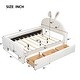 preview thumbnail 15 of 16, Full Size Rabbit-Shaped Platform Bed with Drawers and Storage Pocket