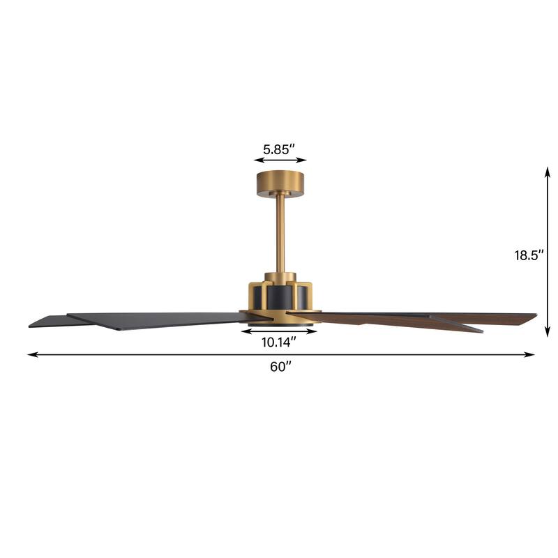 MLiAN Ceiling Fan 60inch Playwood Blades Remote Control 6-Speed DC - 60''