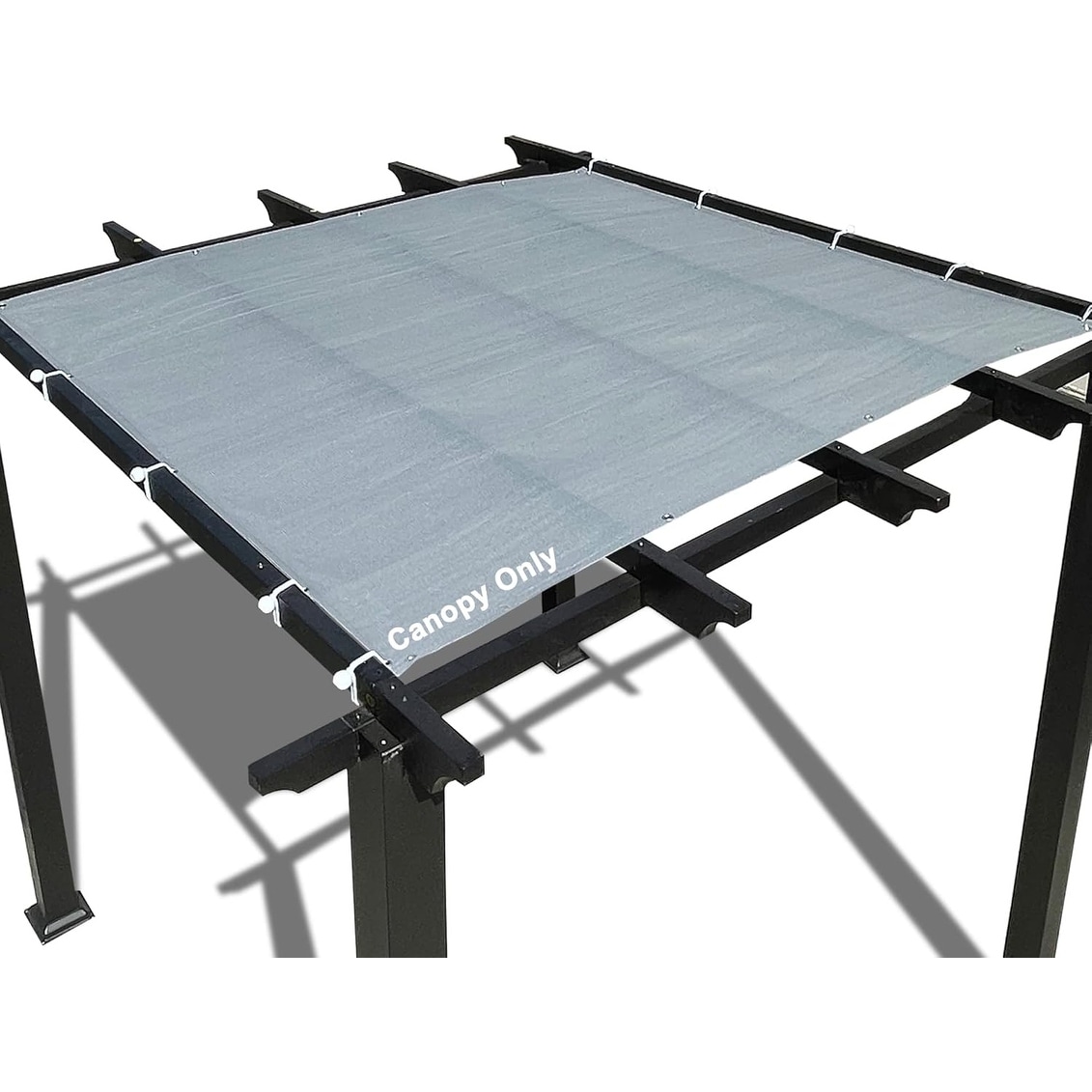Outdoor Pergola Sun Shade Cover Cloth Patio Canopy HDPE Permeable with Grommets (10' x 12', Grey)