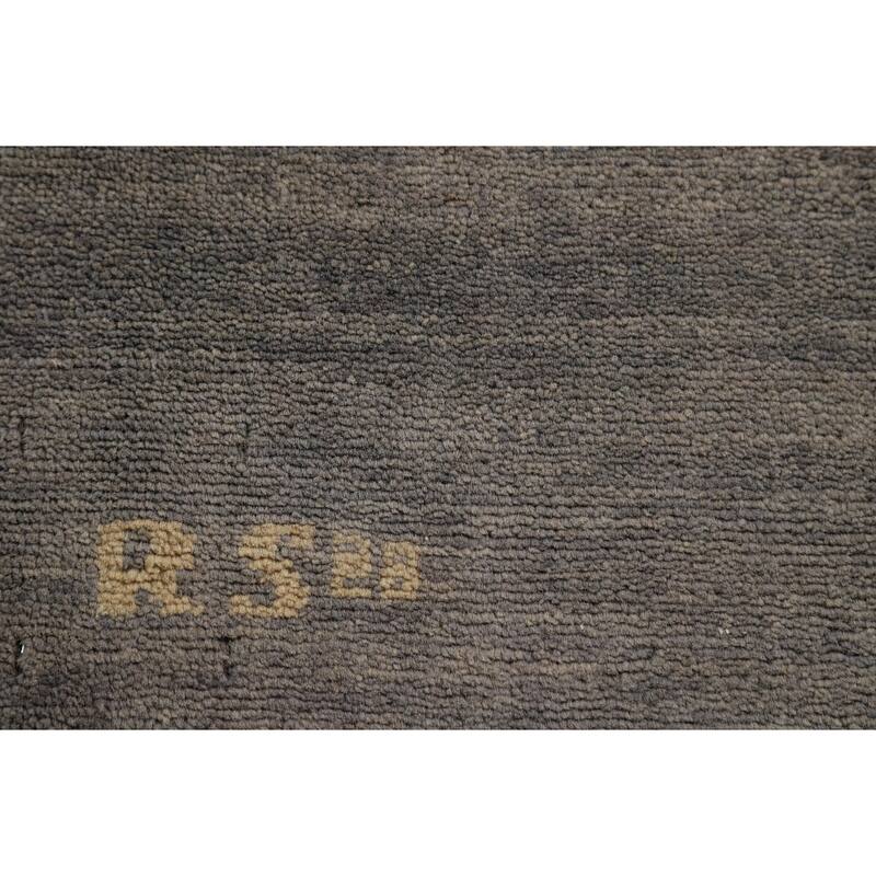 Gray Modern Gabbeh Oriental Foyer Rug Hand-Knotted Wool Carpet - 3'3"x 4'11"