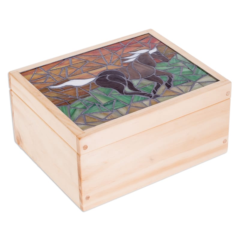 Novica Handmade Delightful Liberty Wood Tea Box