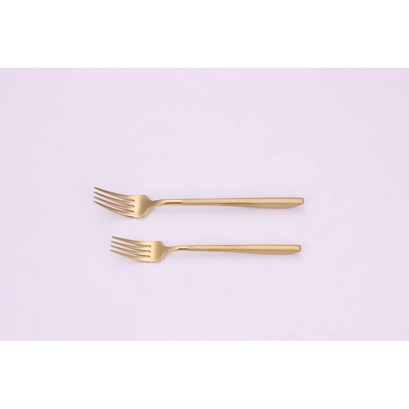 20 Pc Flatware Set Gold With Matte Handles - Service For 4 - Service for 4
