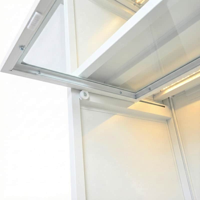 76.75" Tall Iron Display Cabinet with Glass Doors & LED Lights, 5-Tier Curio for Collectibles