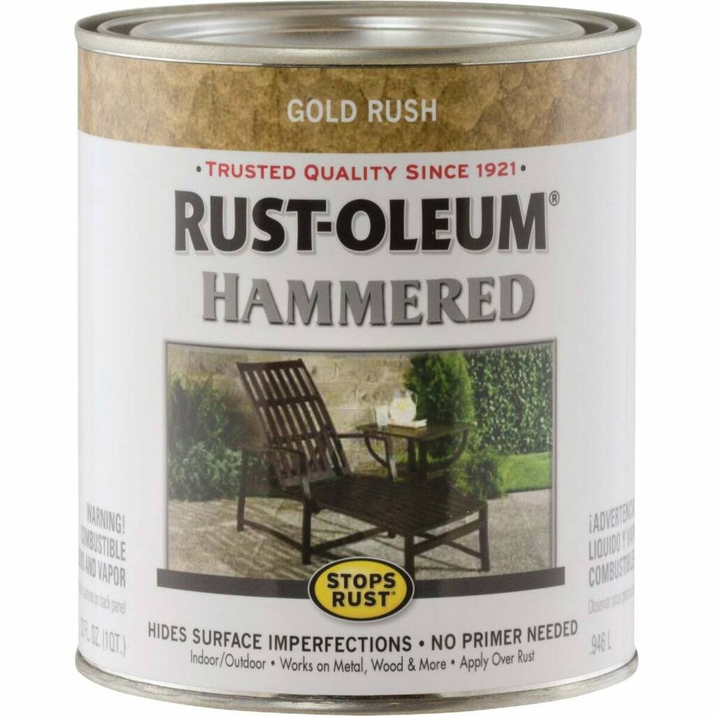 Rust-Oleum Stops Rust Hammered Paint, Gold Rush, 1 Qt. - 1 Each - 1 Qt.
