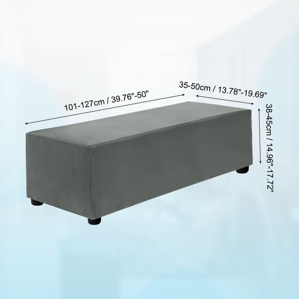 dimension image slide 46 of 52, Stretch Foot Stool Cover Rectangular Square Foot Stool Slipcover