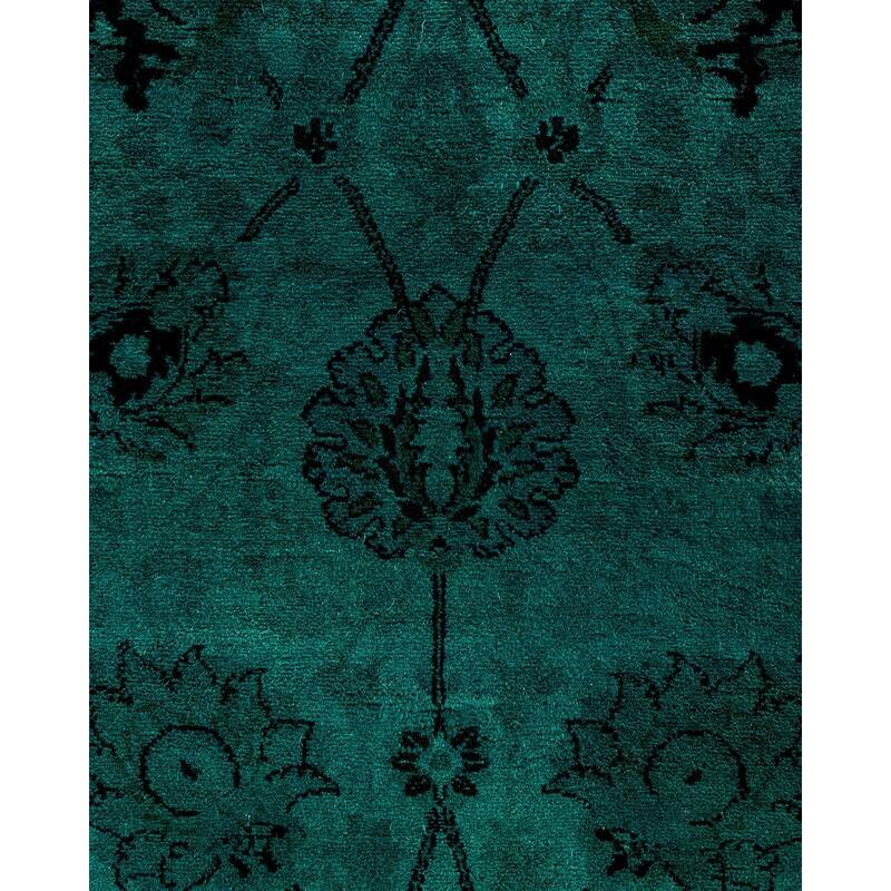 Contemporary Overdyed Wool Hand Knotted Runner - 2' 7" x 10' 4"