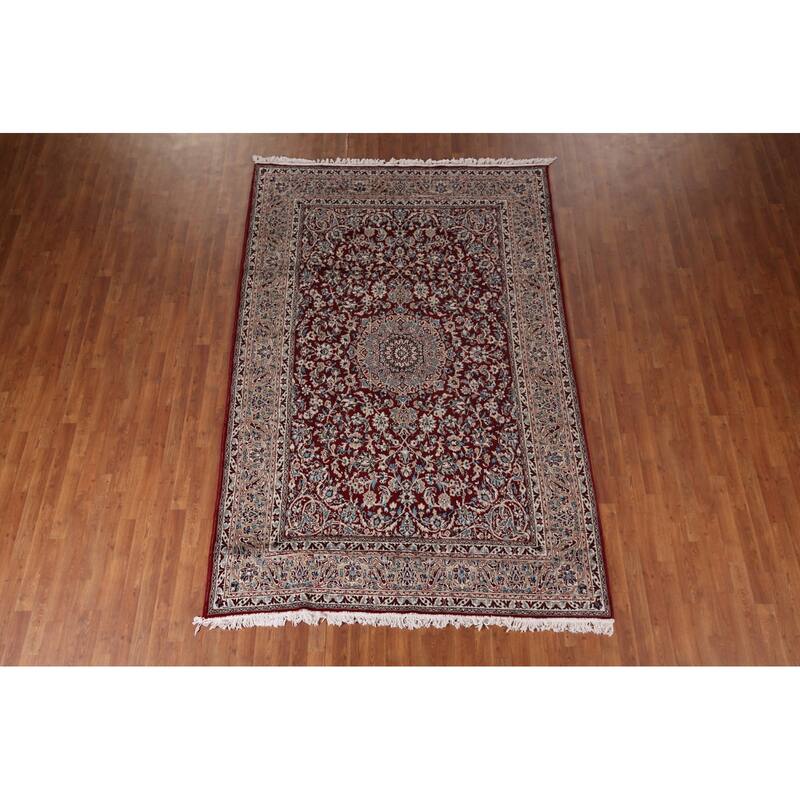 Traditional Floral Mashad Turkish Area Rug Machine Made Carpet - 6'6" x 9'7"