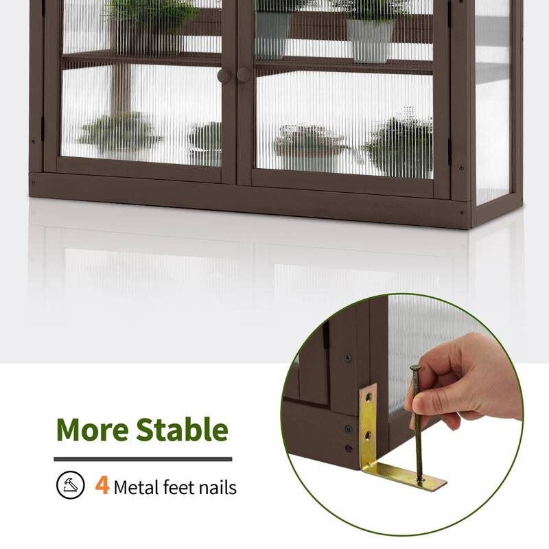 MCombo 2-Tier Cold Frame Greenhouse, Solid Wood 0160