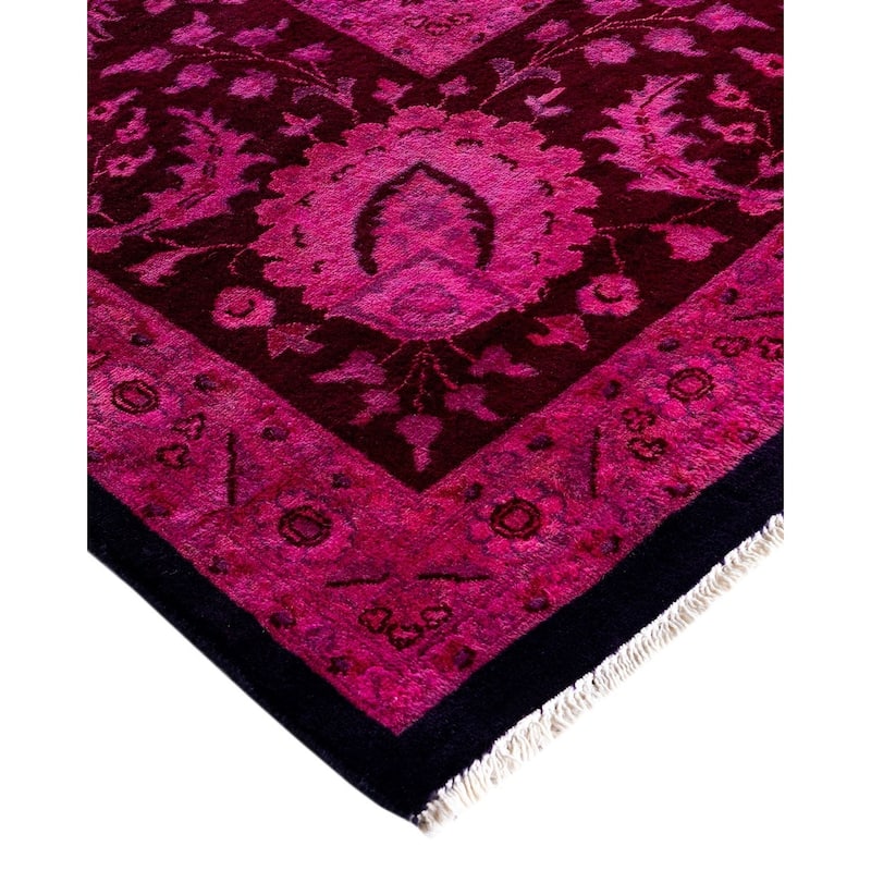 Fine Vibrance One-of-a-Kind Hand-Knotted Area Rug - Navy, 10' 3" x 14' 1" - 10' 3" x 14' 1"