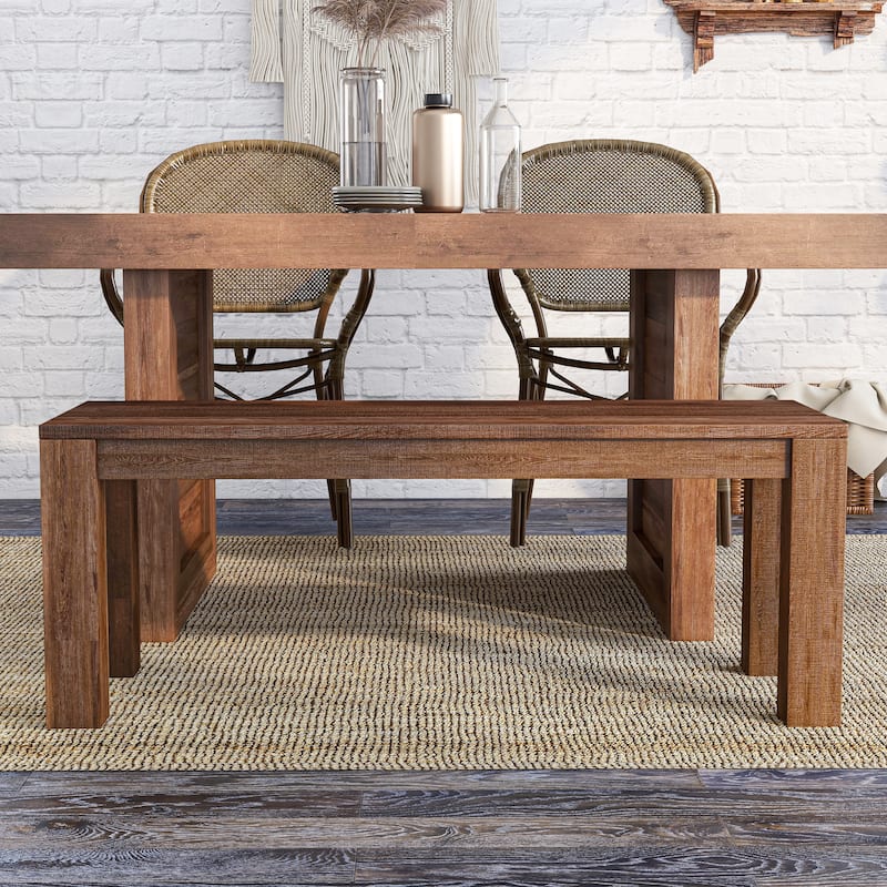 Anaisha Rustic Solid Mango Wood Dining Bench by Furniture of America