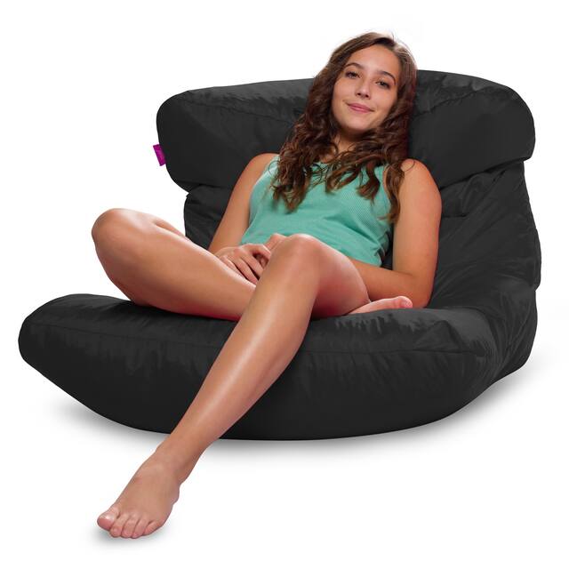 Bean Bag Chair for Kids, Teens and Adults, Comfy Chairs for your Room - Laguna Lounger - Black