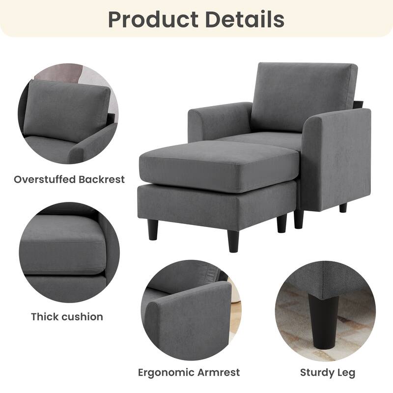 Snow Velvet Sectional Sofa