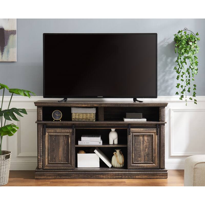 Media Console Table with Storage Cabinet