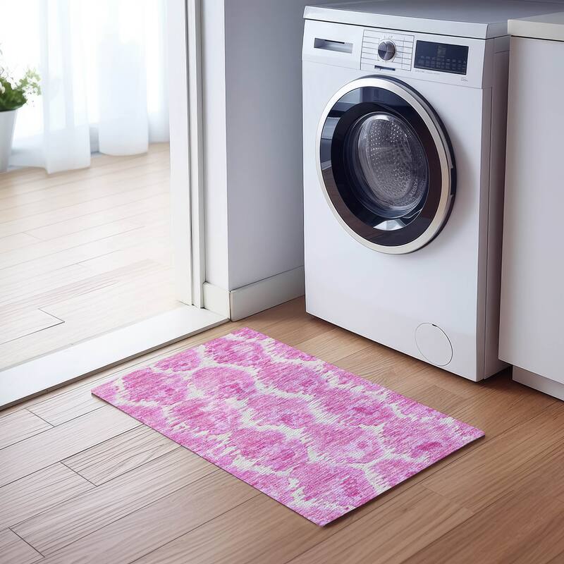 Machine Washable Indoor/ Outdoor Chantille Contemporary Abstract Rug