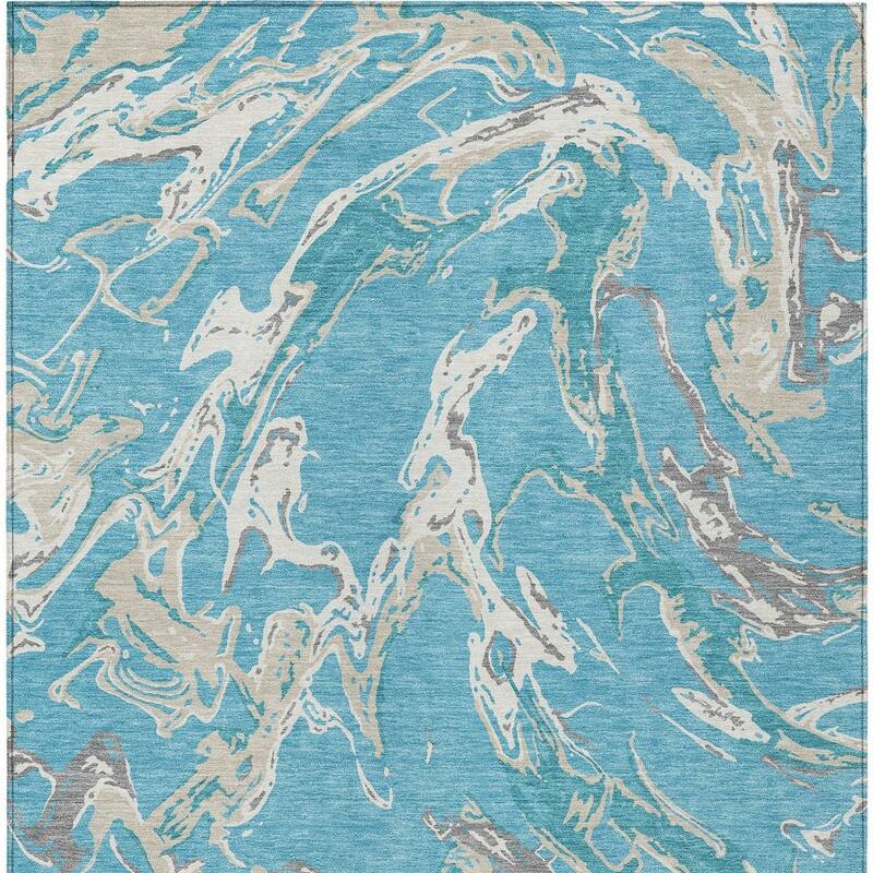 HomeRoots Abstract Transitional Rectangle Outdoor Rug
