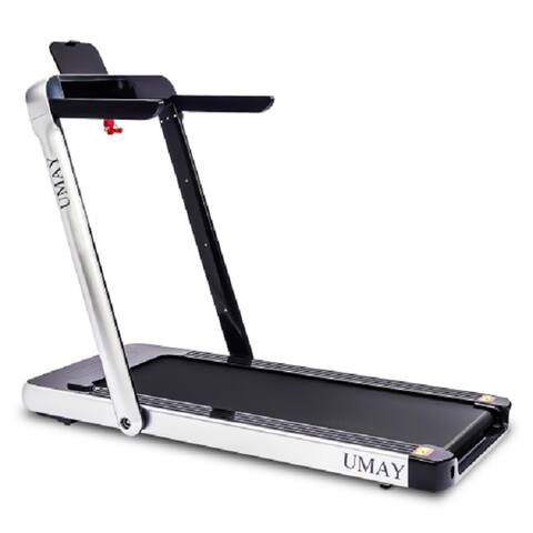 UMAY Folding Treadmill for Home with 4 inch LCD Display, 2.0 HP Motorized Running Machine with SPAX APP Control