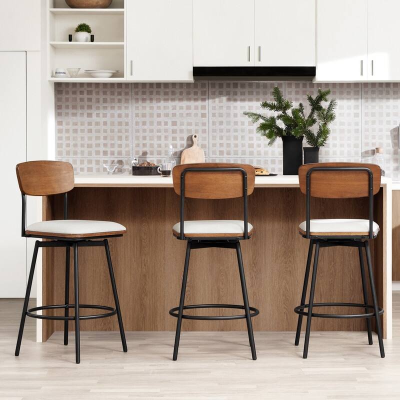 Spruce & Spring Claire Swivel Counter Height Bar Stool Set