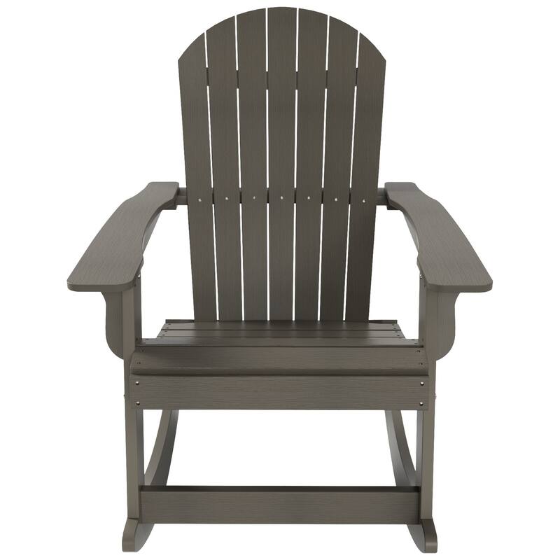 Vineyard HIPS Outdoor Eco-Friendly All Weather Seashell Rocking Adirondack Chair with Side Table (2-Piece Set)