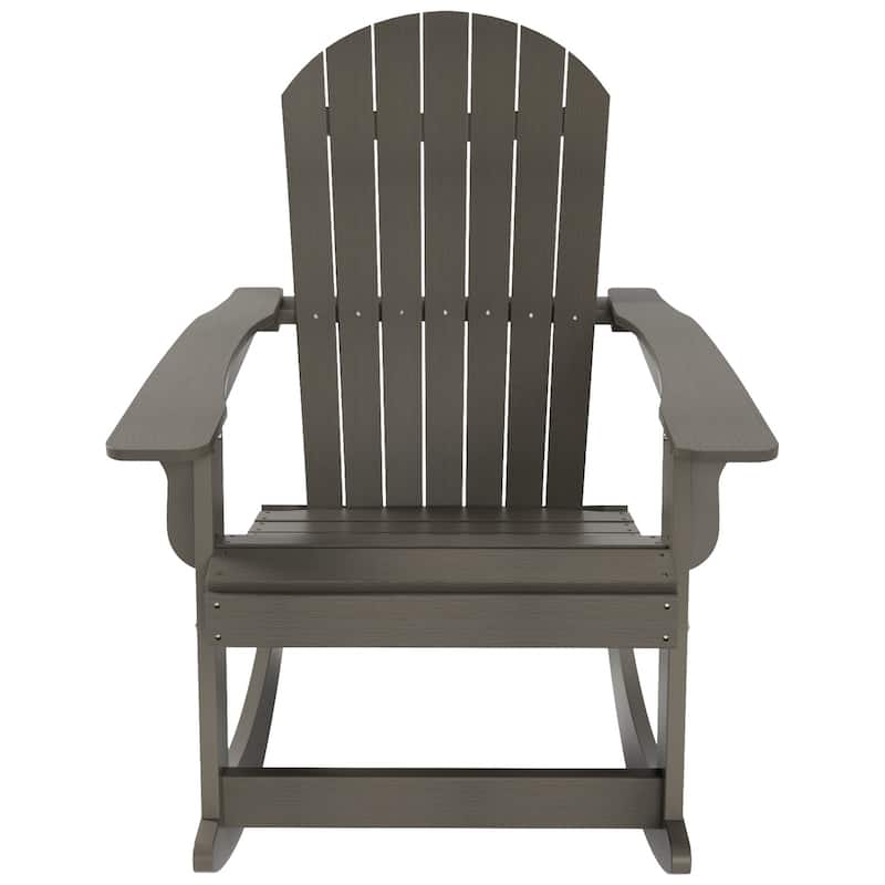 Polytrends Vineyard HIPS Outdoor Eco-Friendly All Weather Seashell Rocking Adirondack Chair