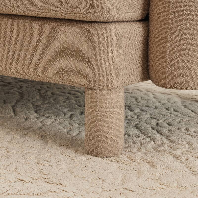 2-seater Loveseat Sofa Couch With Distinctive Shell-shaped Armrests And Removable Ottoman