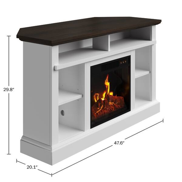 Corner TV Stand with Electric Fireplace by Northwest (White) - Bed Bath & Beyond - 36967762